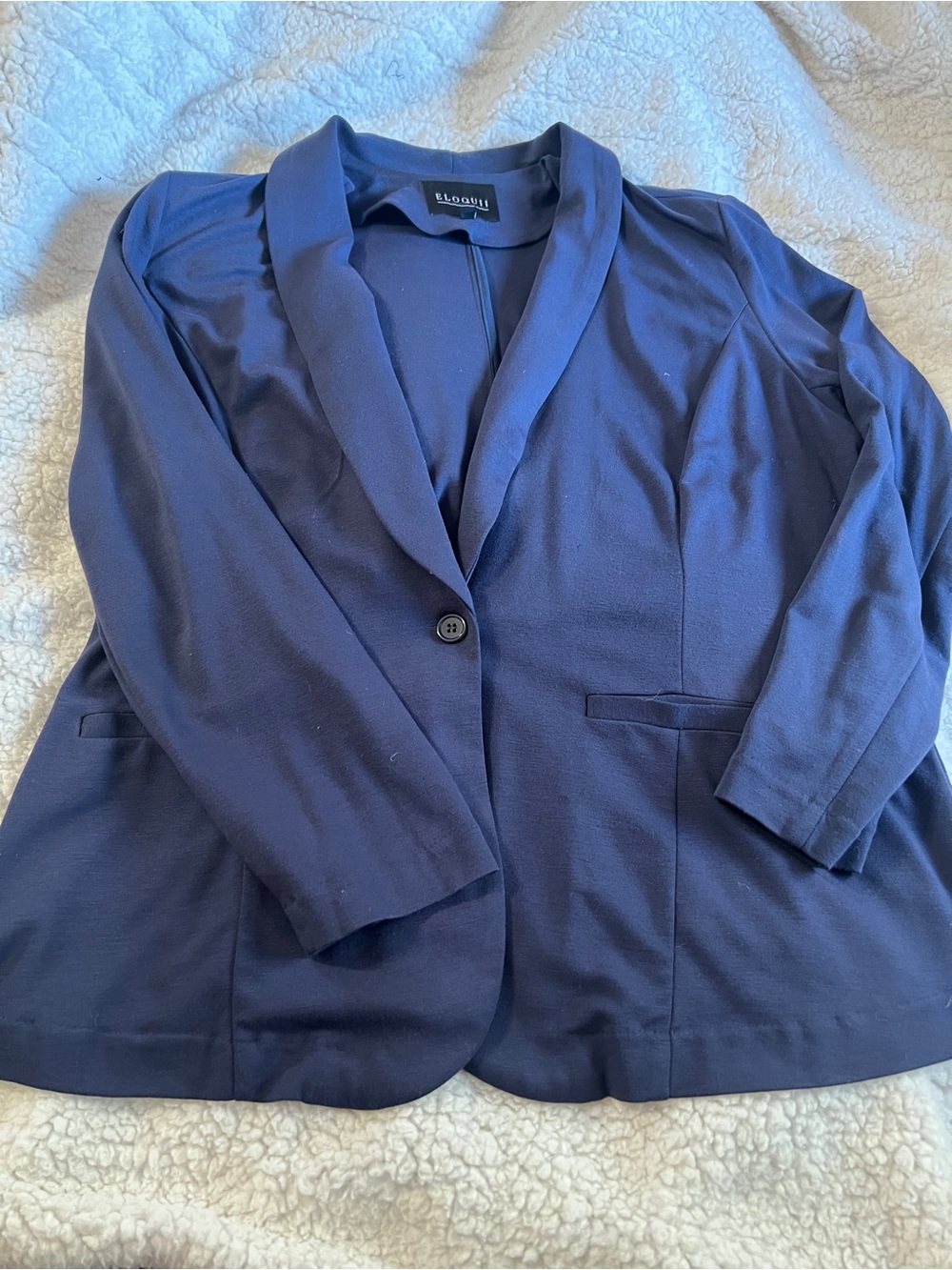 Eloquii Navy Single-Button Knit Blazer size 18